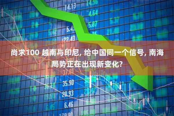 尚求100 越南与印尼, 给中国同一个信号, 南海局势正在出现新变化?